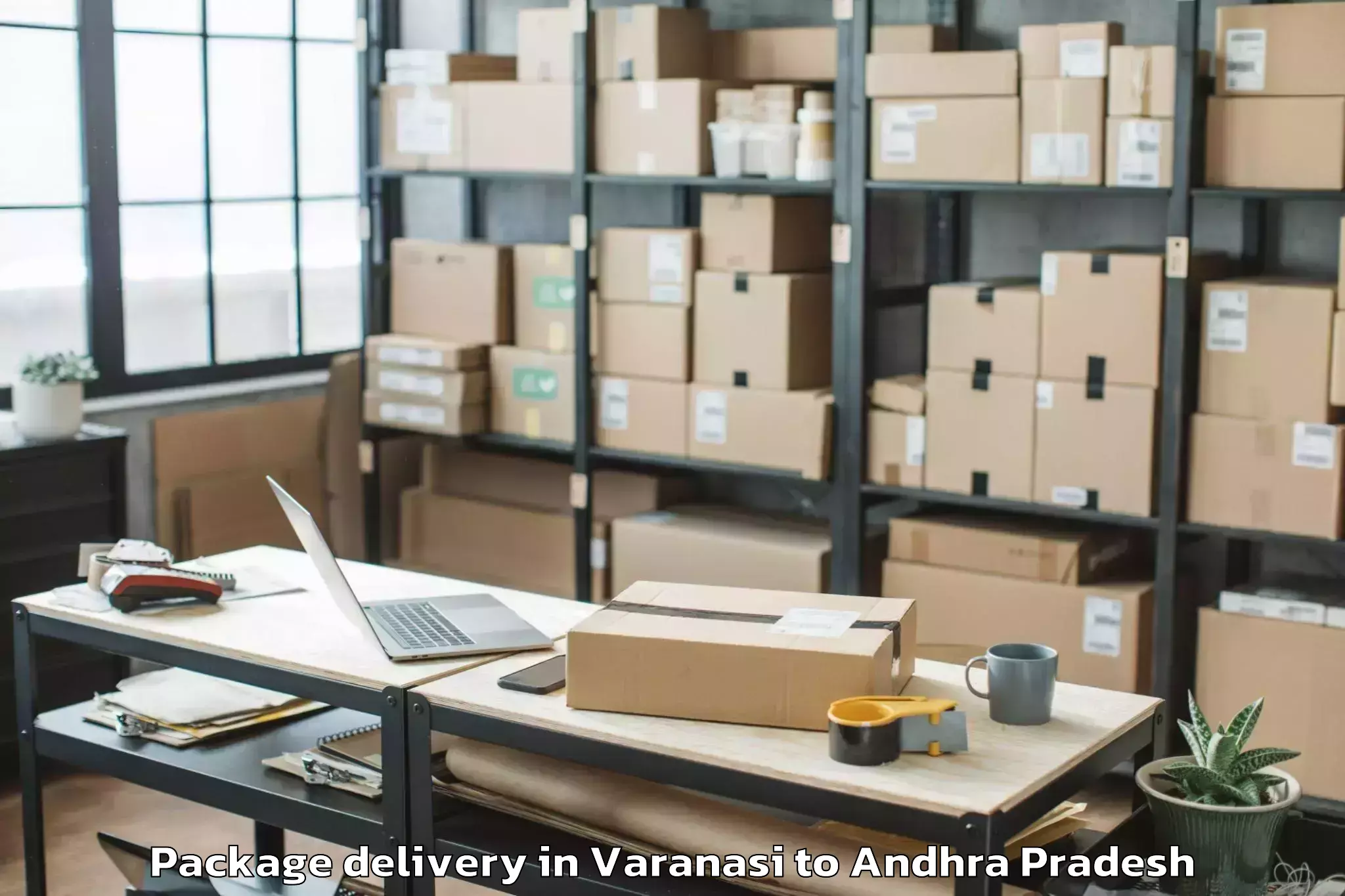 Trusted Varanasi to Savalyapuram Kanamarlapudi Package Delivery